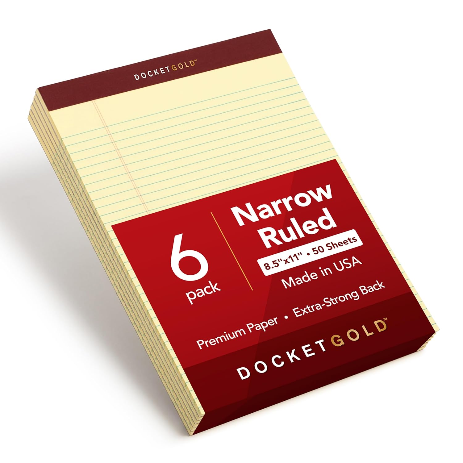 Docket Gold Narrow Ruled Pads